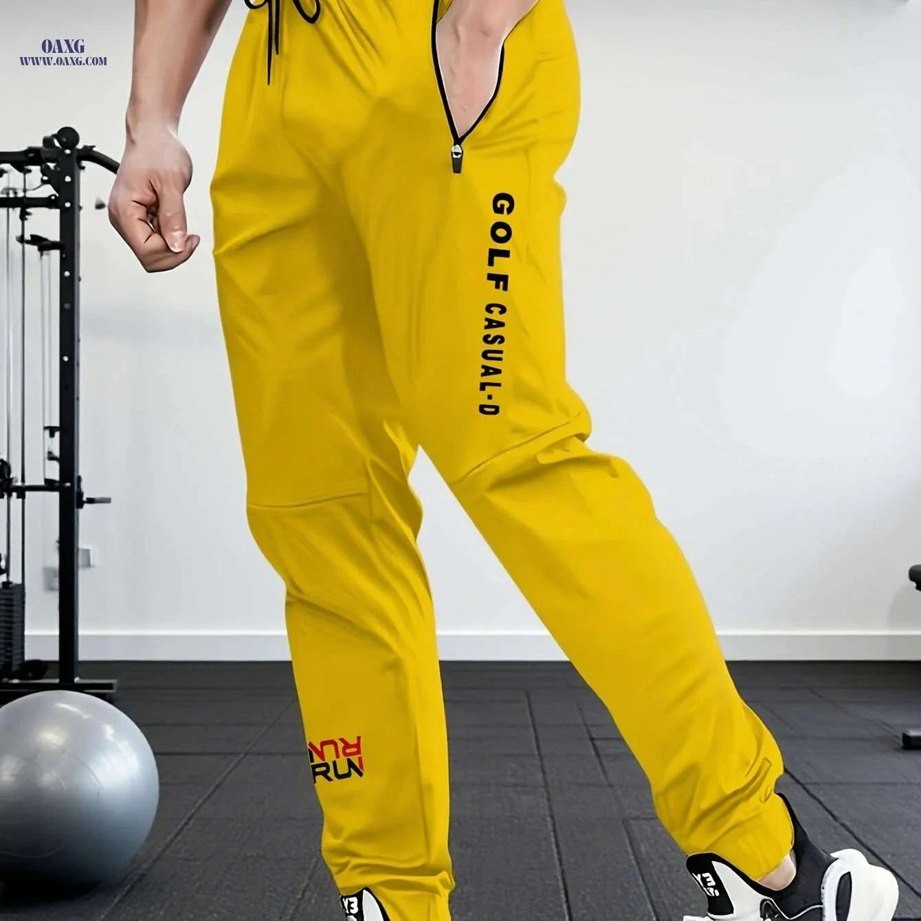 Men’s Casual Athletic Joggers - Loose Fit with Zipper Detail   OAXG Vibrant Blue / S