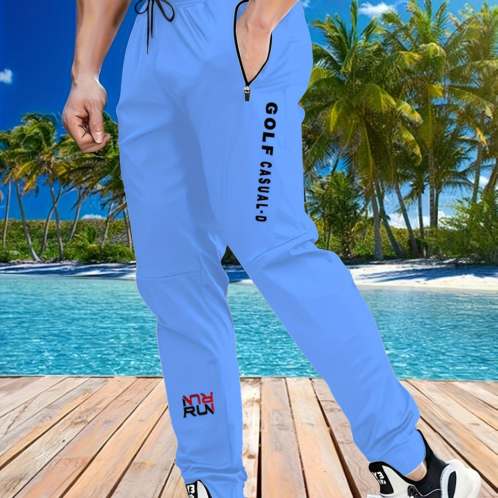 Men's Casual Athletic Joggers - Loose Fit & Zipper Detail for Sports   OAXG 