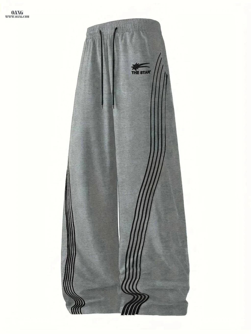 Men's Casual Athletic Joggers - "THE STAR" Print, Loose Fit, Side Pockets   OAXG Blue / XS
