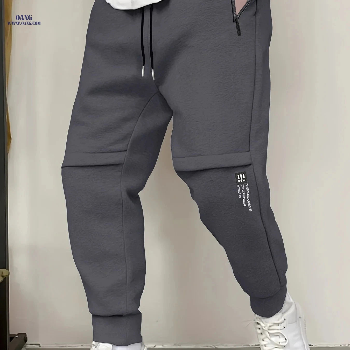 Men's Casual Athletic Pants - All-Season Sports Wear with Pockets   OAXG Coffee color / FR XXS