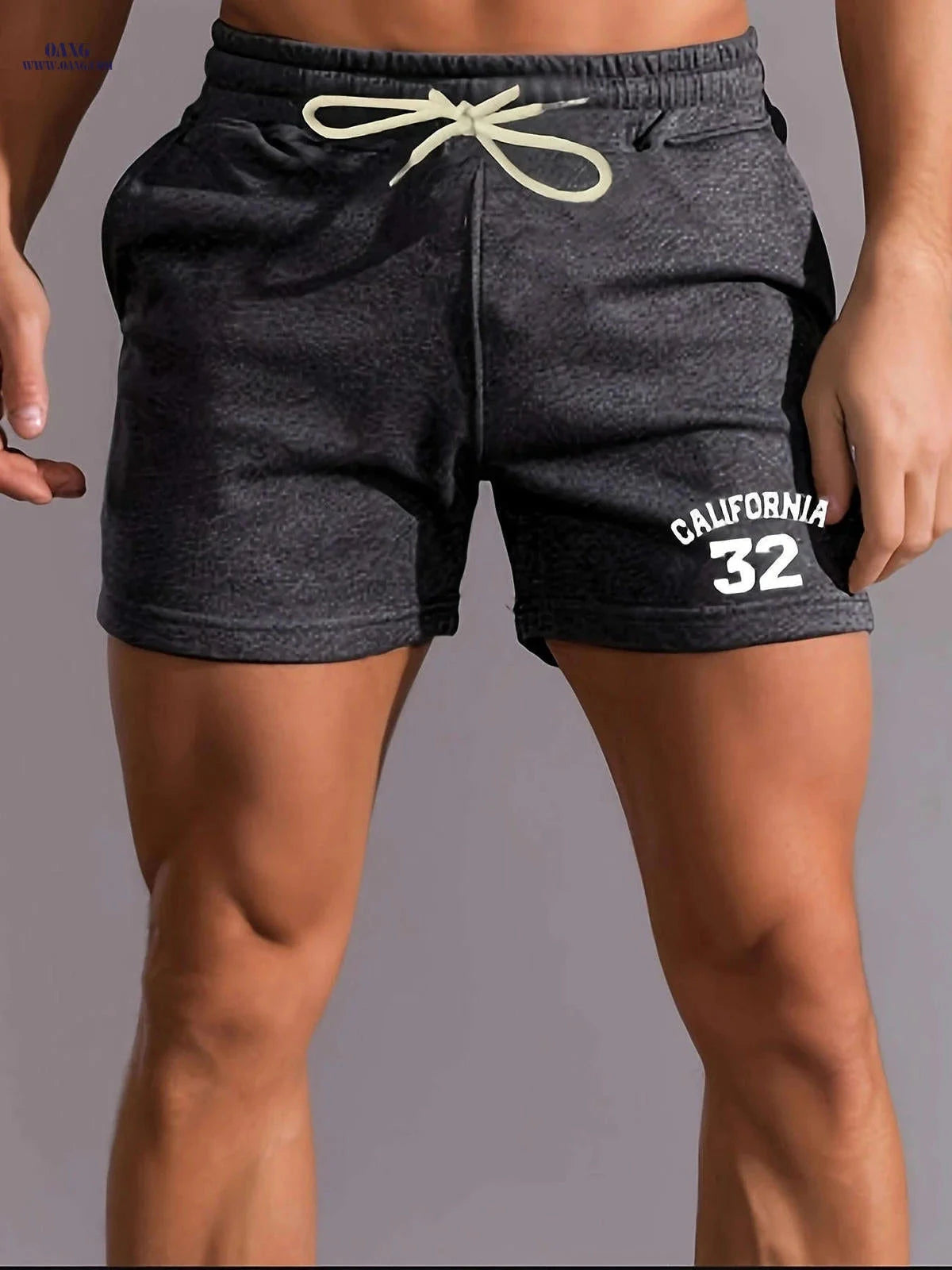 Men's Casual Athletic Shorts - Breathable Polyester with Pockets   OAXG 