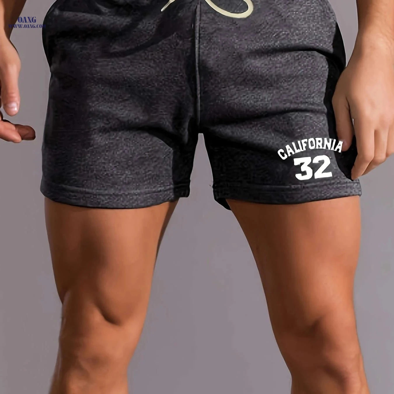 Men's Casual Athletic Shorts - Breathable Polyester with Pockets   OAXG 