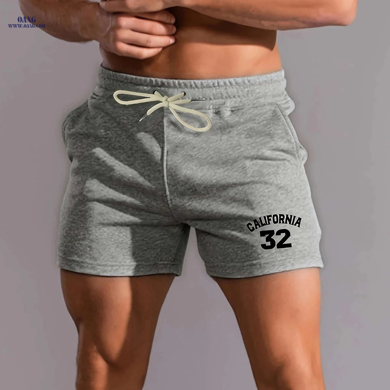 Men's Casual Athletic Shorts - Breathable Polyester with Pockets   OAXG 