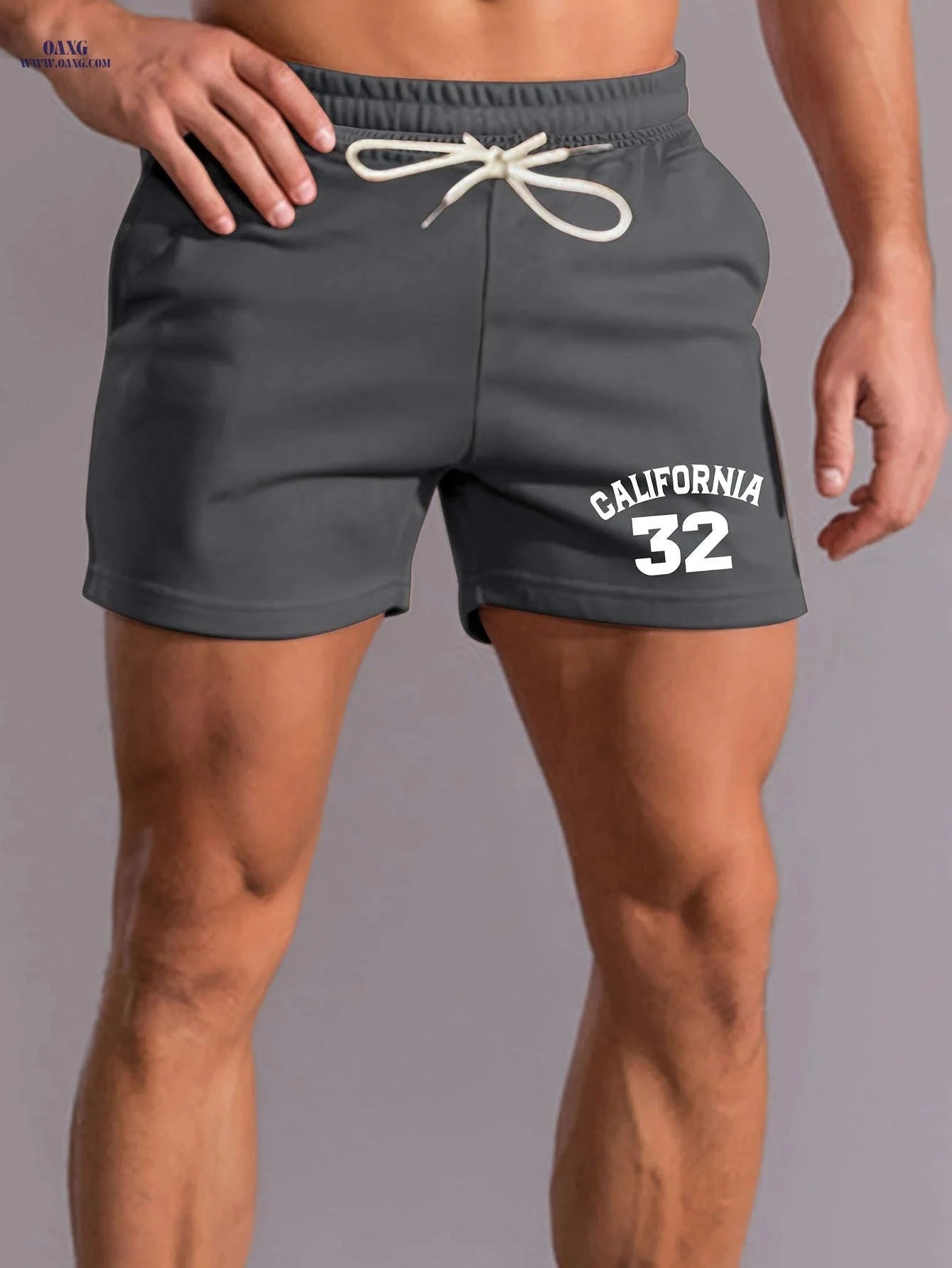 Men's Casual Athletic Shorts - Breathable Polyester with Pockets   OAXG 