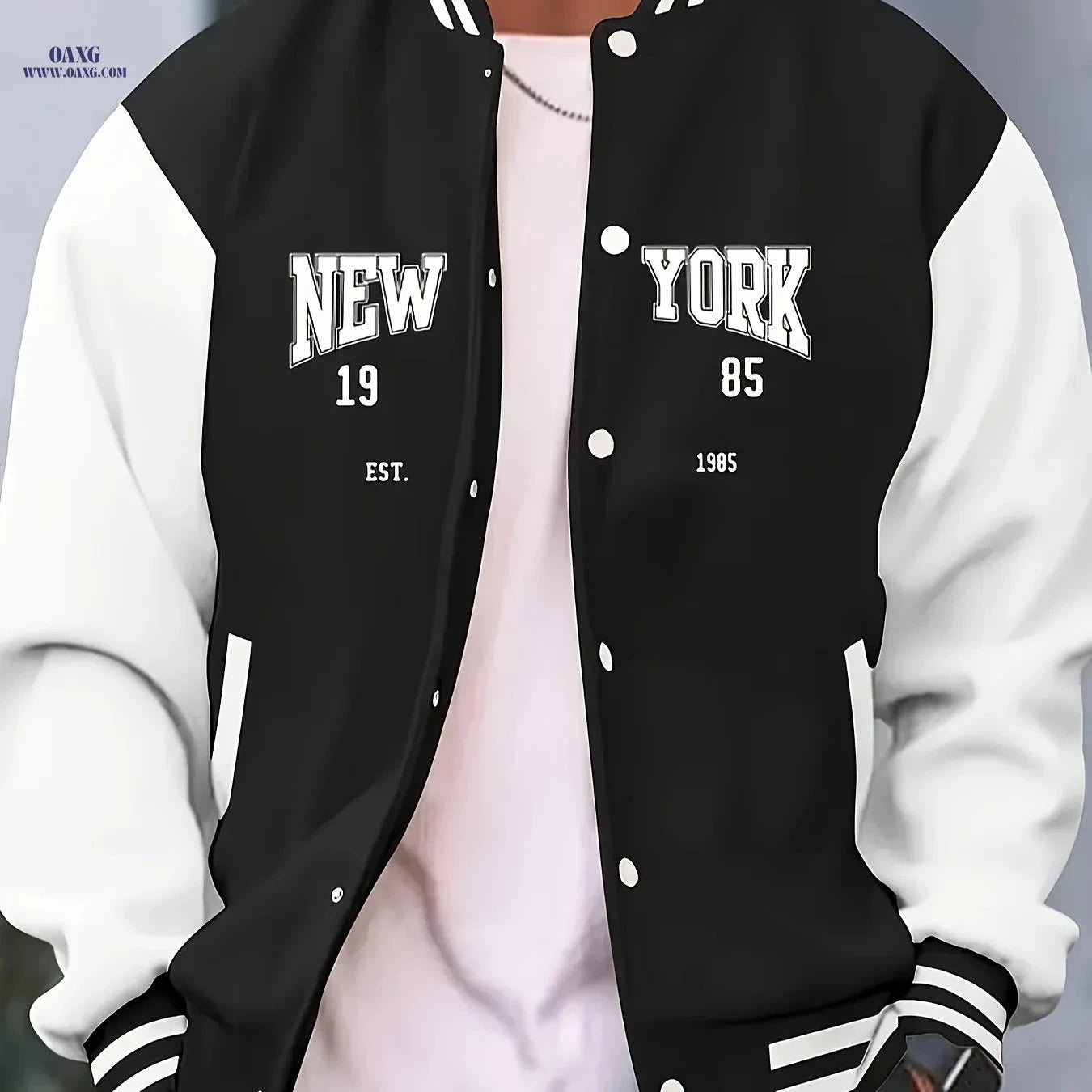 Men's Casual Baseball Jacket - Spring Autumn Random Print Outerwear   OAXG 