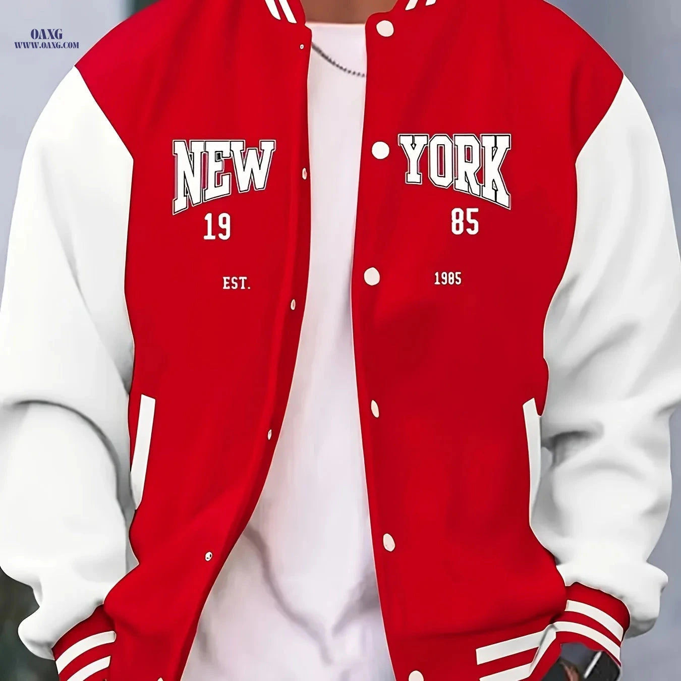 Men's Casual Baseball Jacket - Spring Autumn Random Print Outerwear   OAXG 