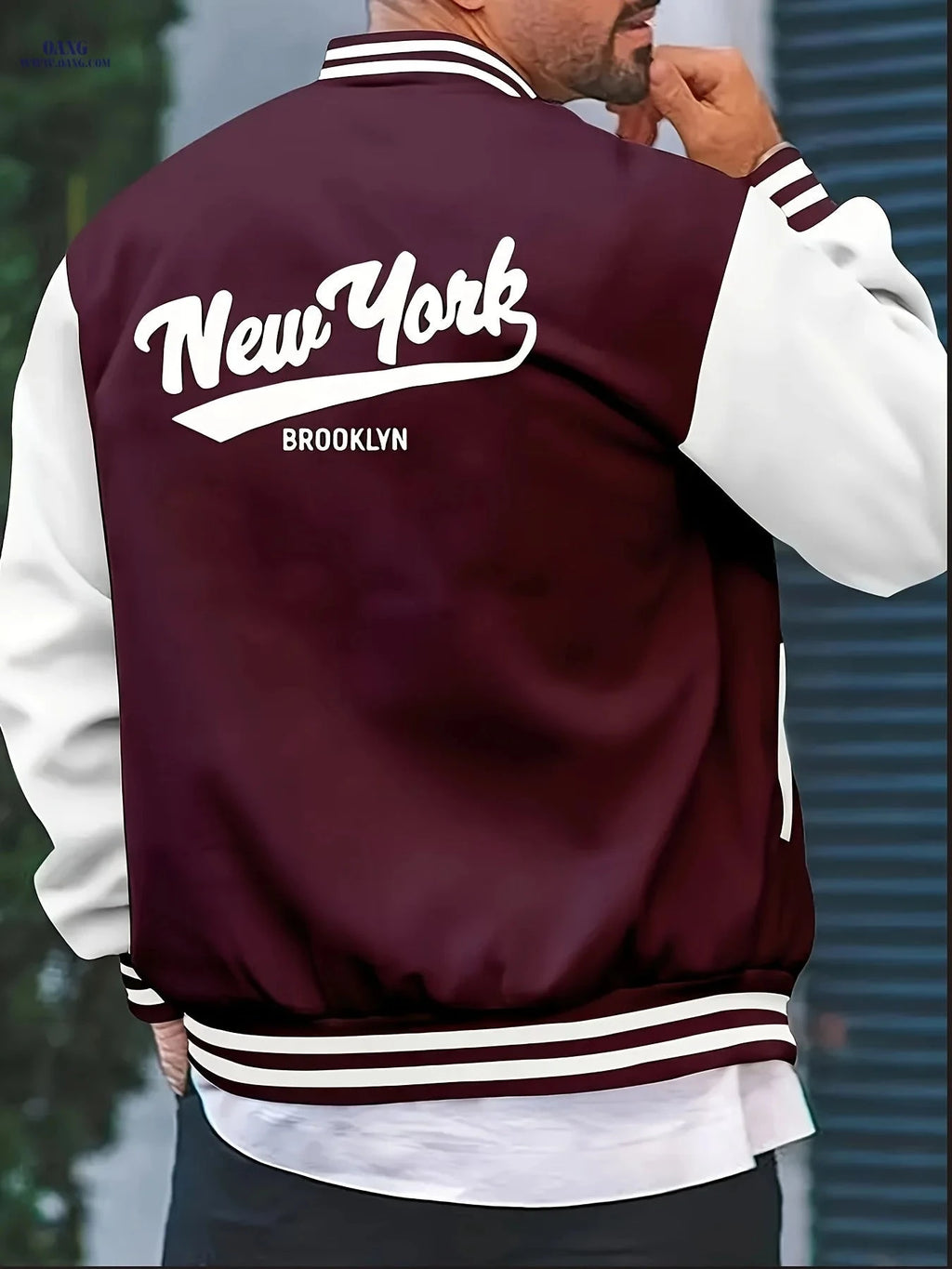 Men's Casual Baseball Jacket - Spring Autumn Random Print Outerwear   OAXG 