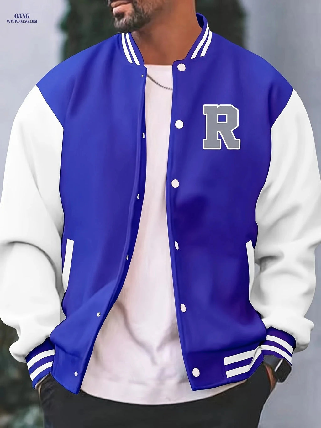 Men’s Casual Baseball Jacket - Stylish Design with Pocket Details   OAXG 