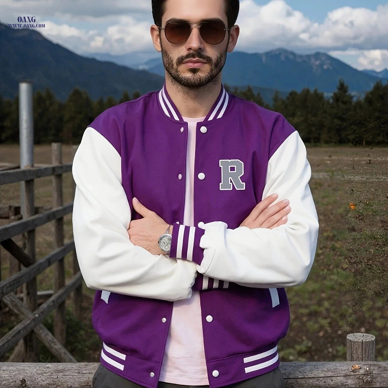 Men’s Casual Baseball Jacket - Stylish Design with Pocket Details   OAXG 