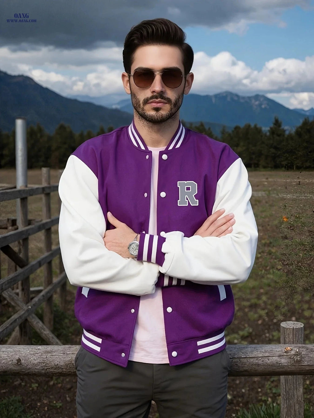 Men’s Casual Baseball Jacket - Stylish Design with Pocket Details   OAXG 