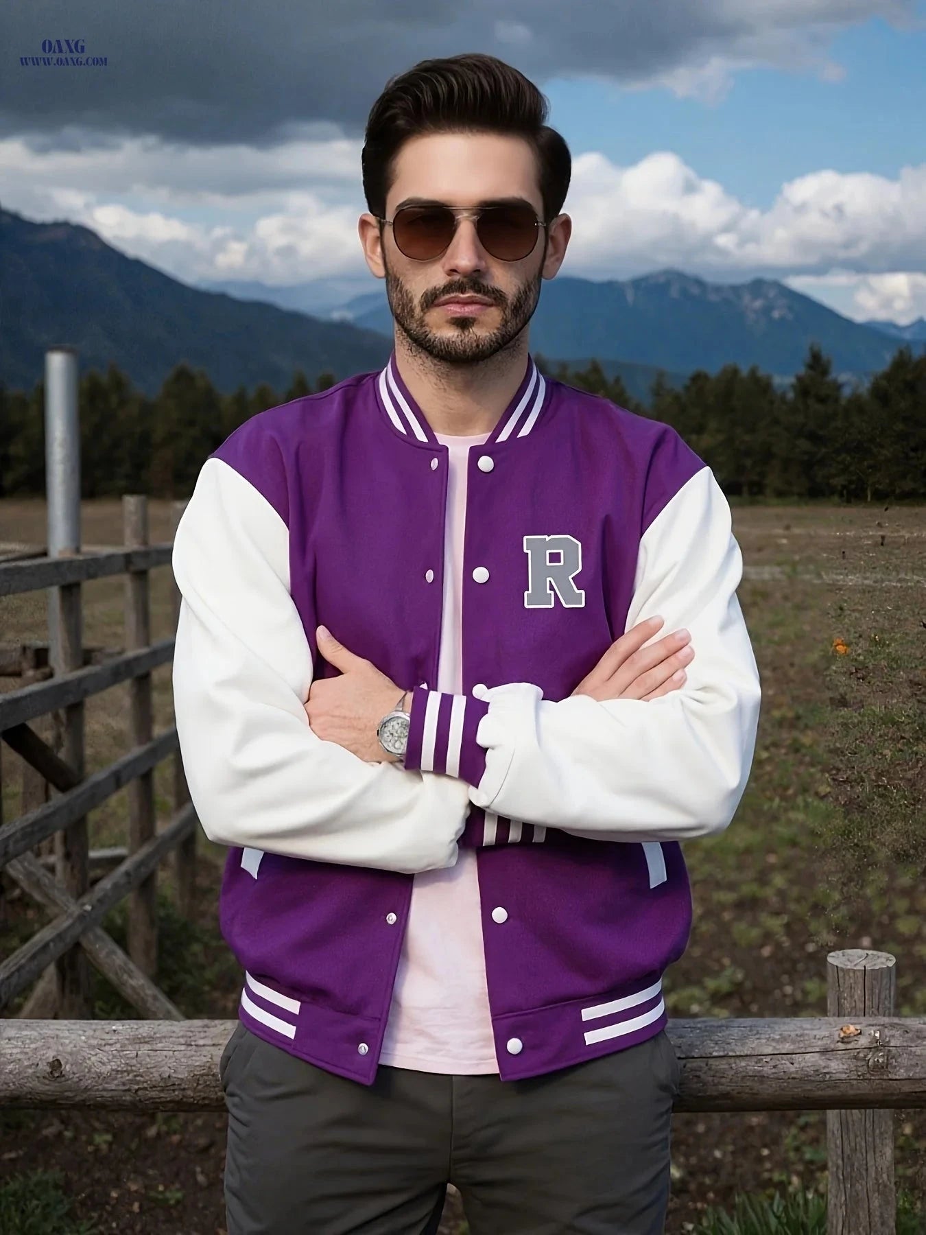 Men’s Casual Baseball Jacket - Stylish Design with Pocket Details   OAXG 