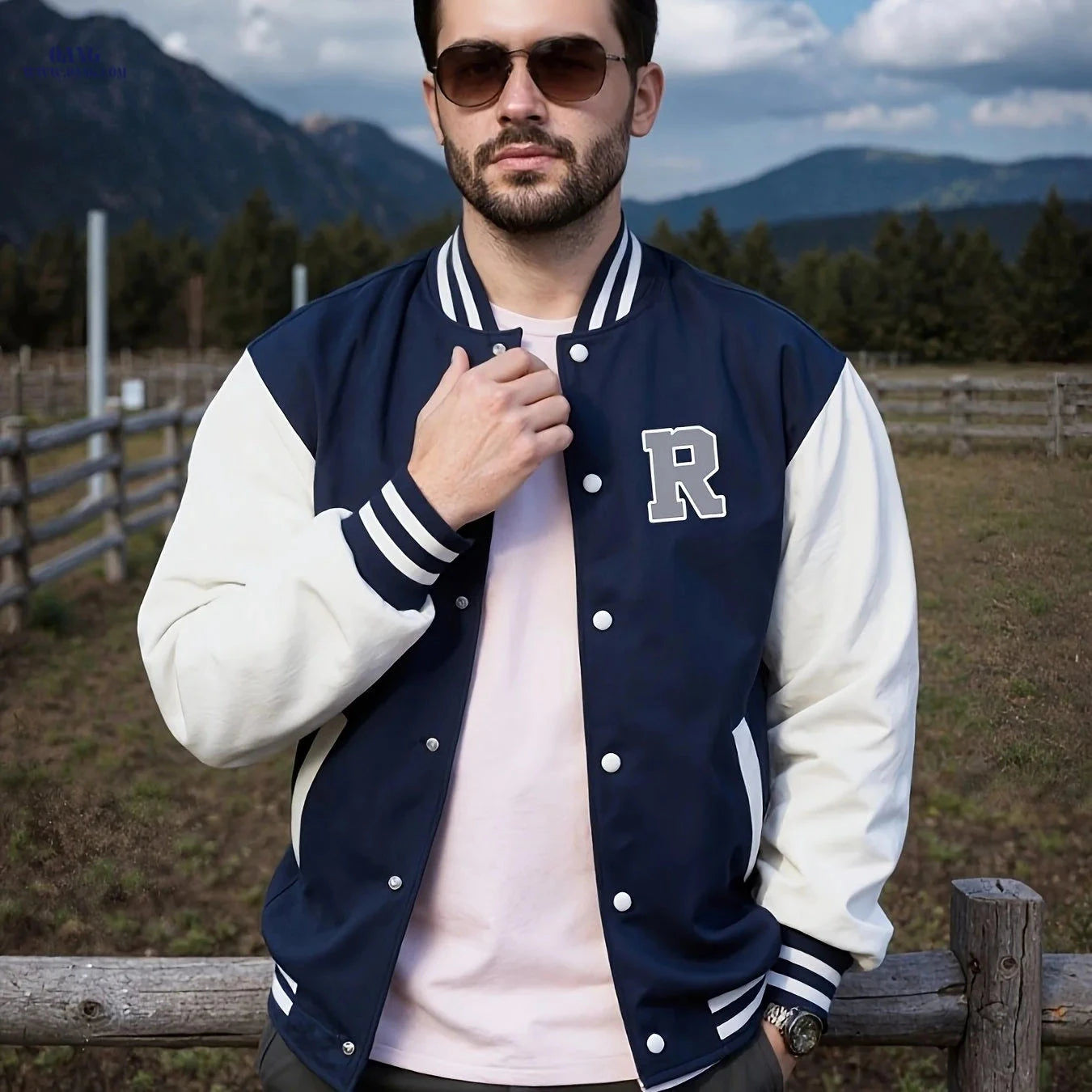 Men’s Casual Baseball Jacket - Stylish Design with Pocket Details   OAXG Red / FR S