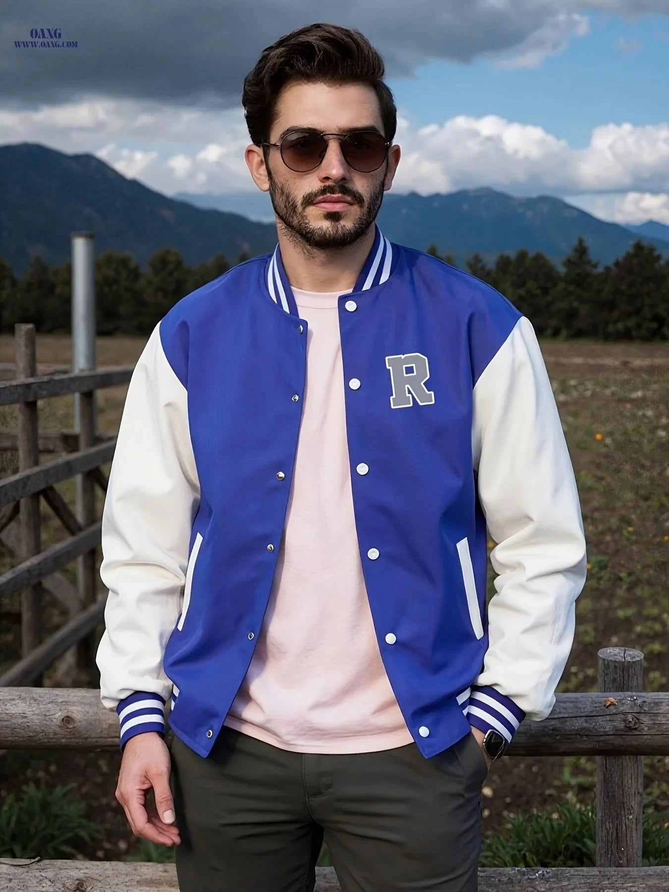 Men’s Casual Baseball Jacket - Stylish Design with Pocket Details   OAXG Red / FR S