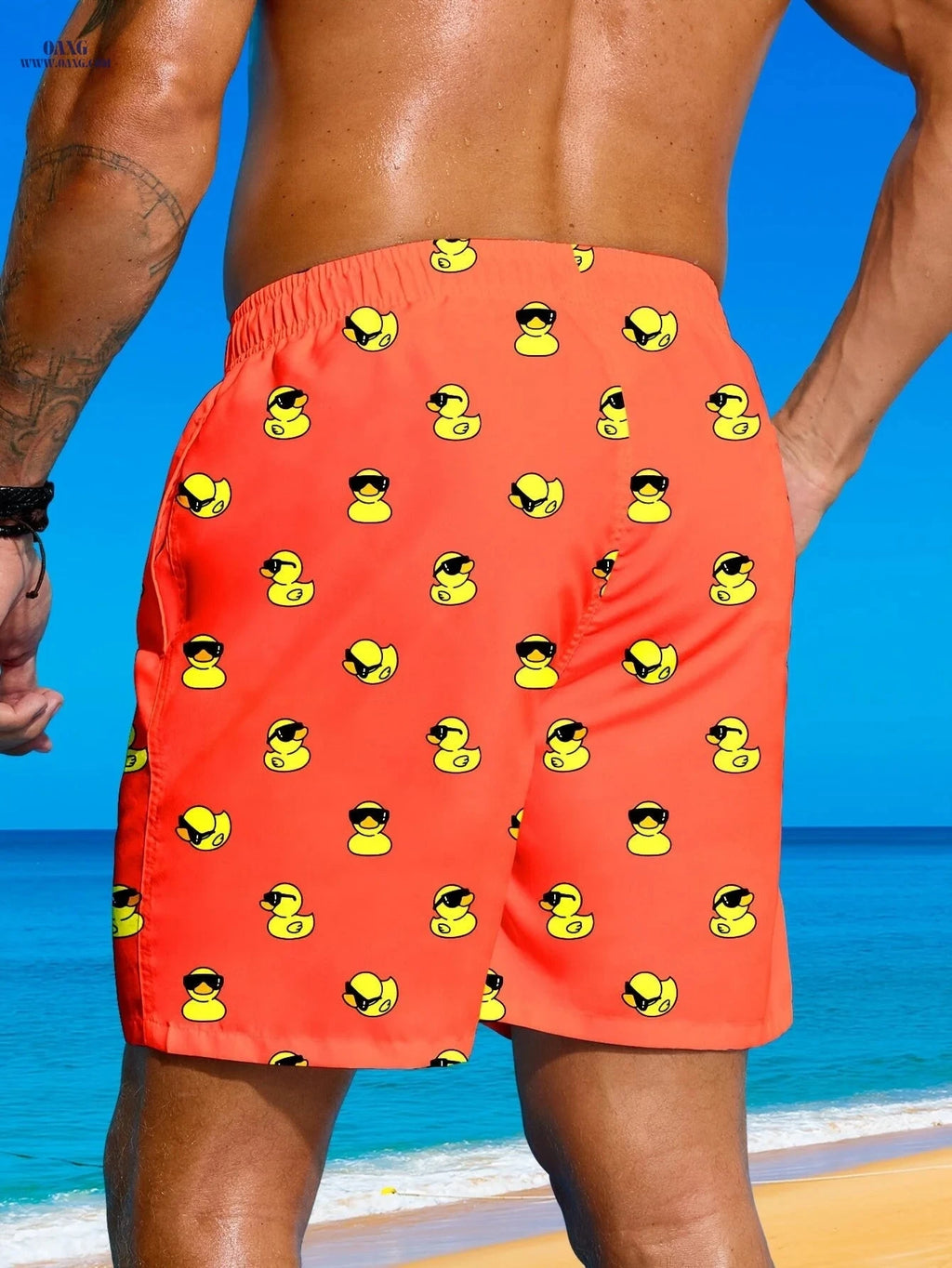 Men's Casual Beach Pants - Loose Fit with Inner Mesh Trunks   OAXG 