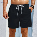 Men's Casual Beach Shorts - Lightweight, Machine Washable Polyester   OAXG Black / FR S