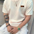 Men's Casual Beige T-Shirt - Lightweight & Breathable AFA Logo   OAXG 