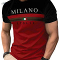 Men's Casual Black & Red Color Block T-Shirt - Breathable & Comfortable   OAXG Black Red / S