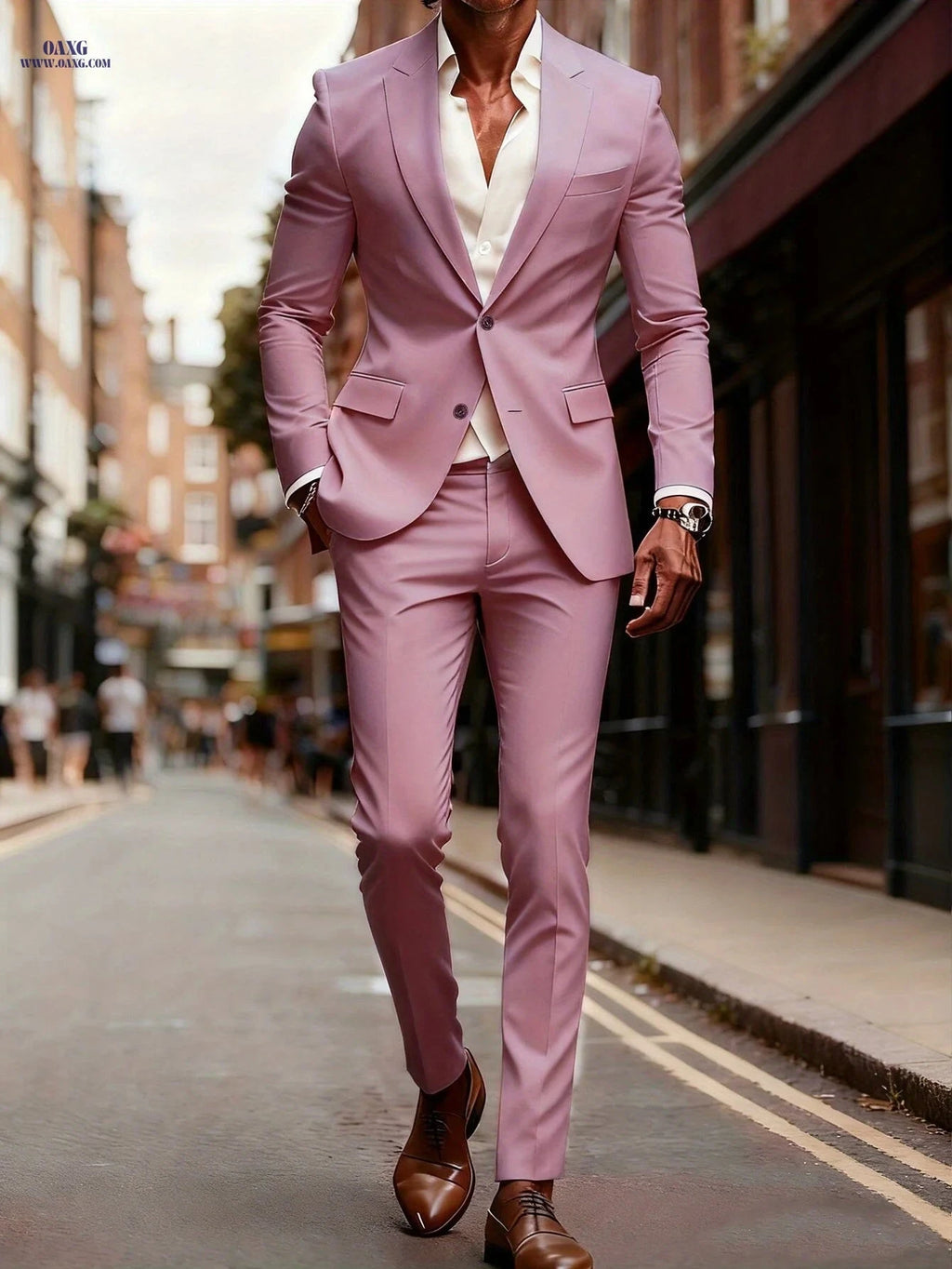 Men's Casual Business Suit - Two-Piece with Long Sleeve Design   OAXG 