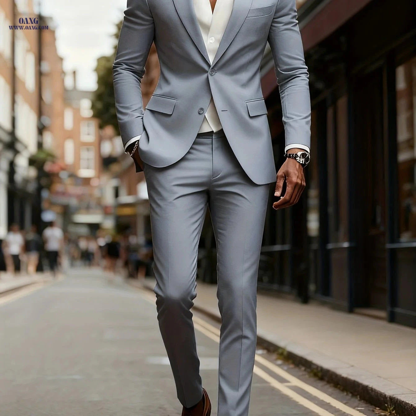 Men's Casual Business Suit - Two-Piece with Long Sleeve Design   OAXG 