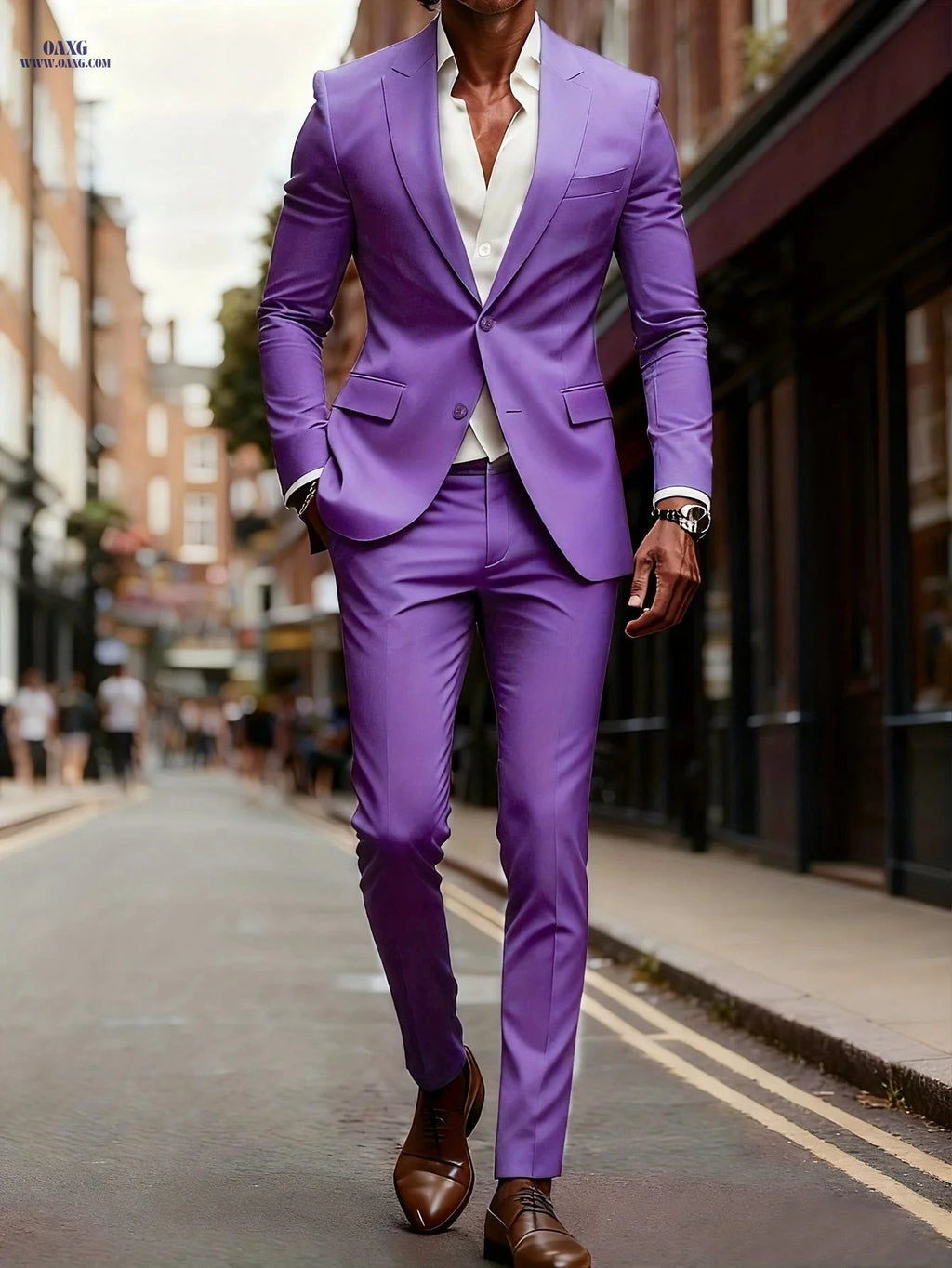Men's Casual Business Suit - Two-Piece with Long Sleeve Design   OAXG 