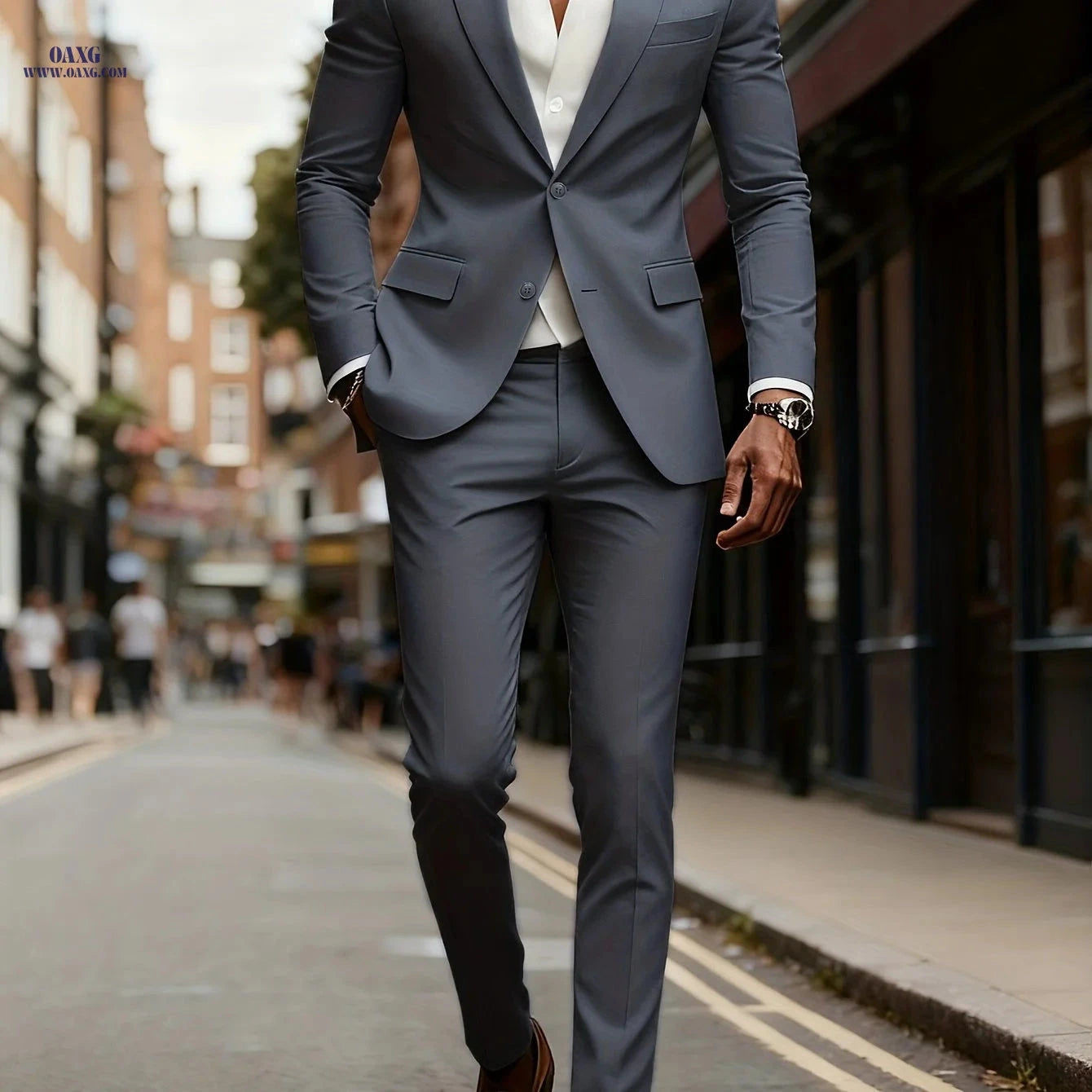 Men's Casual Business Suit - Two-Piece with Long Sleeve Design   OAXG 