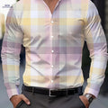 Men's Casual Button-Up Collar Print Shirt - Spring & Autumn Style   OAXG Mixed colors / FR S