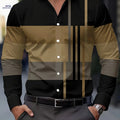 Men's Casual Button-Up Shirt - Stylish Print for Spring/Fall Wear   OAXG 【Brown】 / FR S