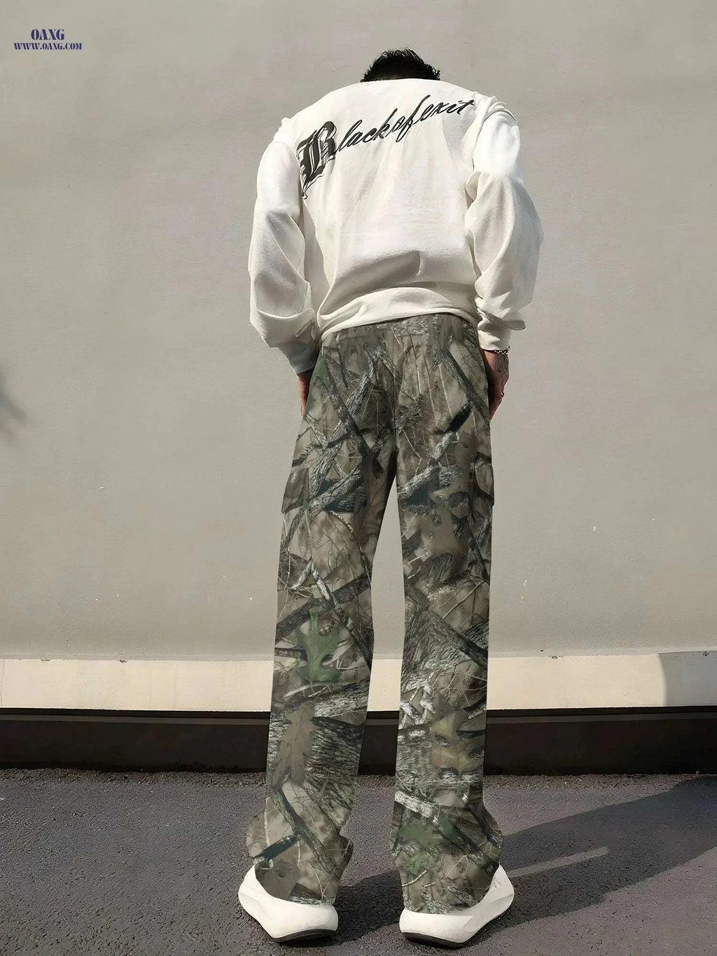 Men's Casual Camo Cargo Pants - Adjustable Drawstring, Multiple Pockets   OAXG 