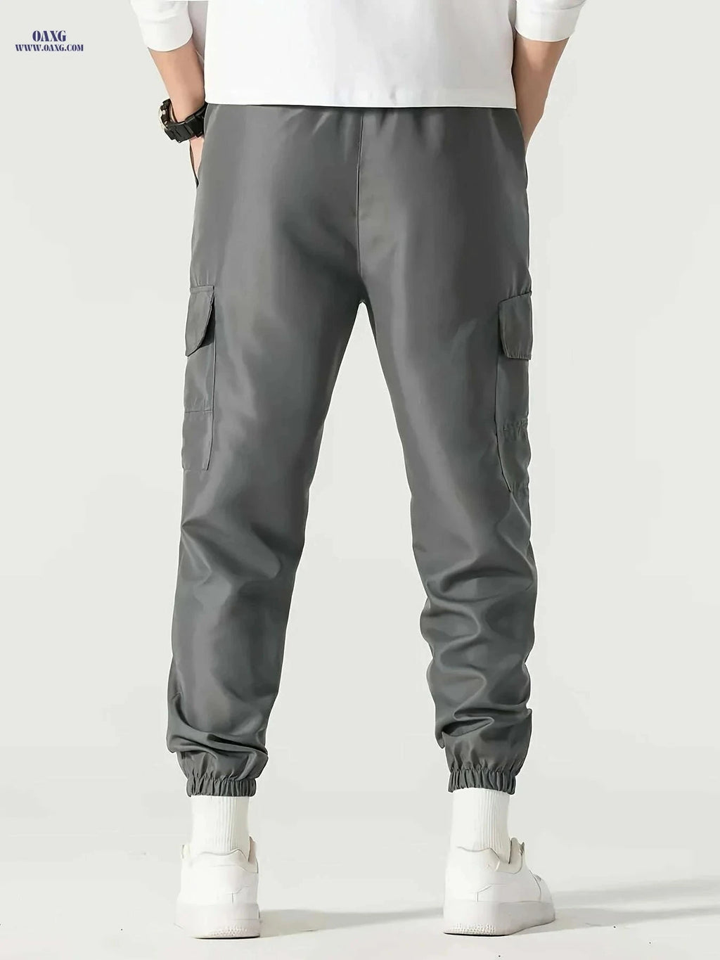 Men's Casual Cargo Pants 3-Pack - Drawstring Waist, Multiple Pockets   OAXG Black+gray+blue / S