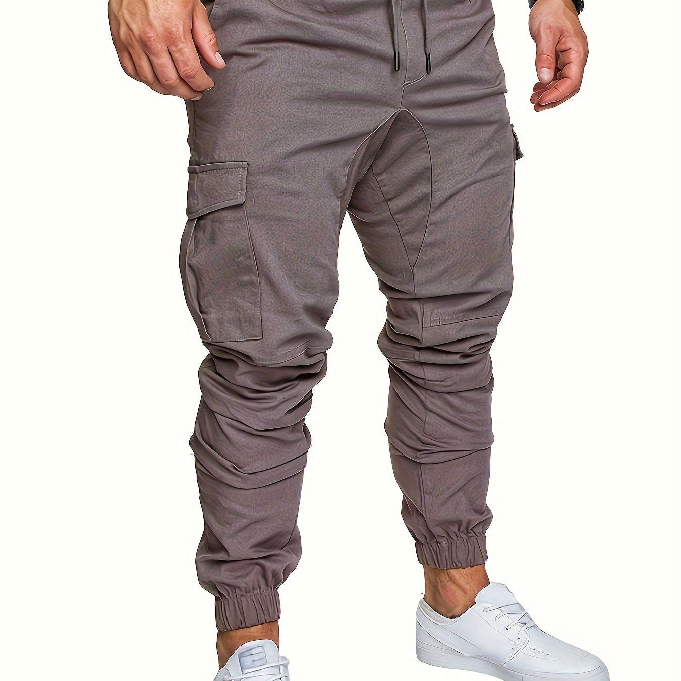 Men's Casual Cargo Pants - Comfortable Cotton Drawstring Workwear   OAXG 