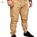 Men's Casual Cargo Pants - Comfortable Cotton Drawstring Workwear   OAXG 