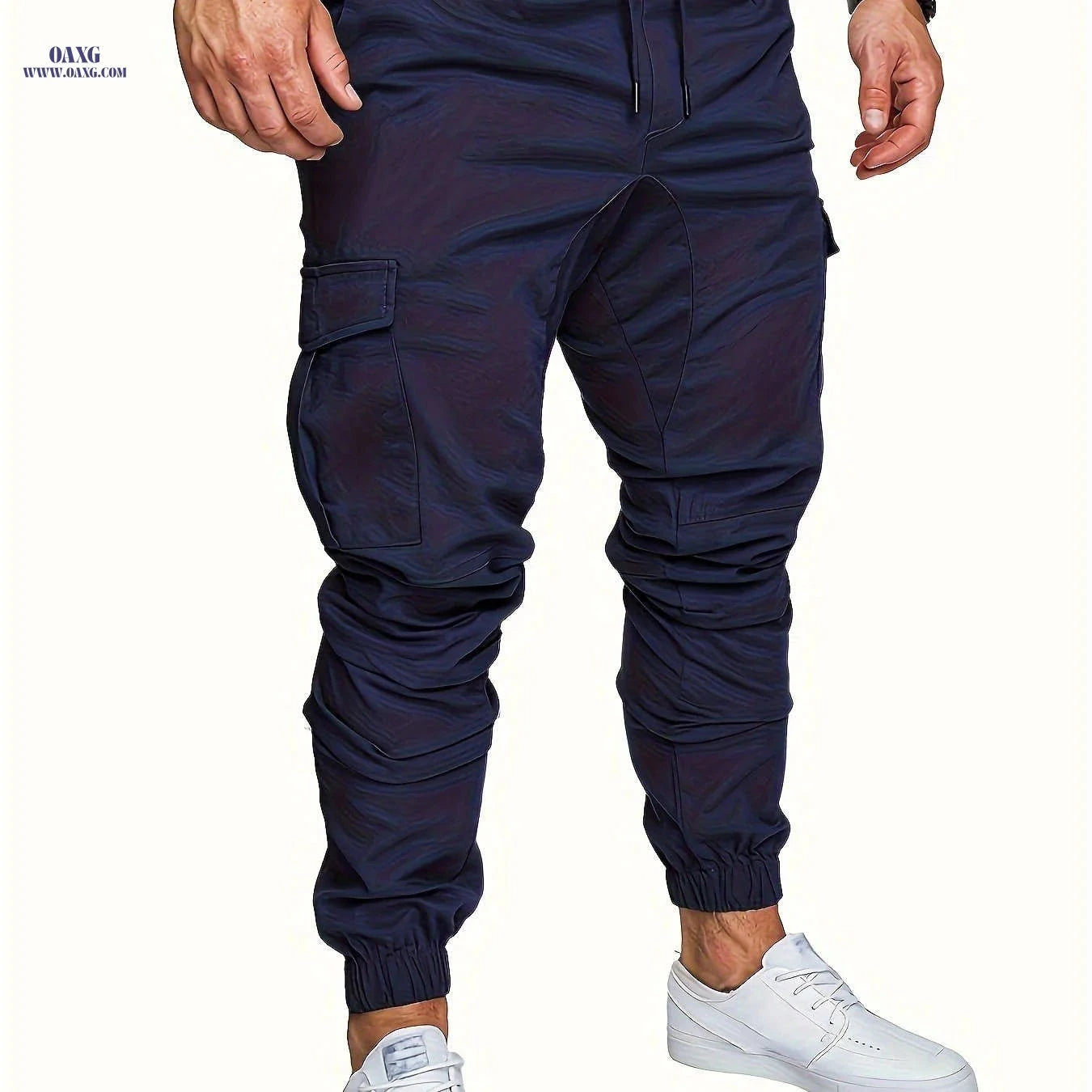 Men's Casual Cargo Pants - Comfortable Cotton Drawstring Workwear   OAXG Khaki / FR S