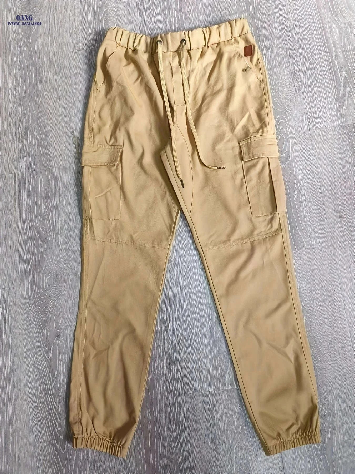 Men's Casual Cargo Pants - Comfortable Cotton Drawstring Workwear   OAXG Khaki / FR S