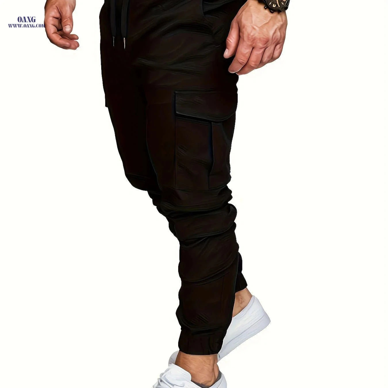 Men's Casual Cargo Pants - Comfortable Cotton Drawstring Workwear   OAXG Khaki / FR S