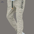 Men's Casual Cargo Pants - Light Drawstring Waist, Multiple Pockets   OAXG Khaki / S