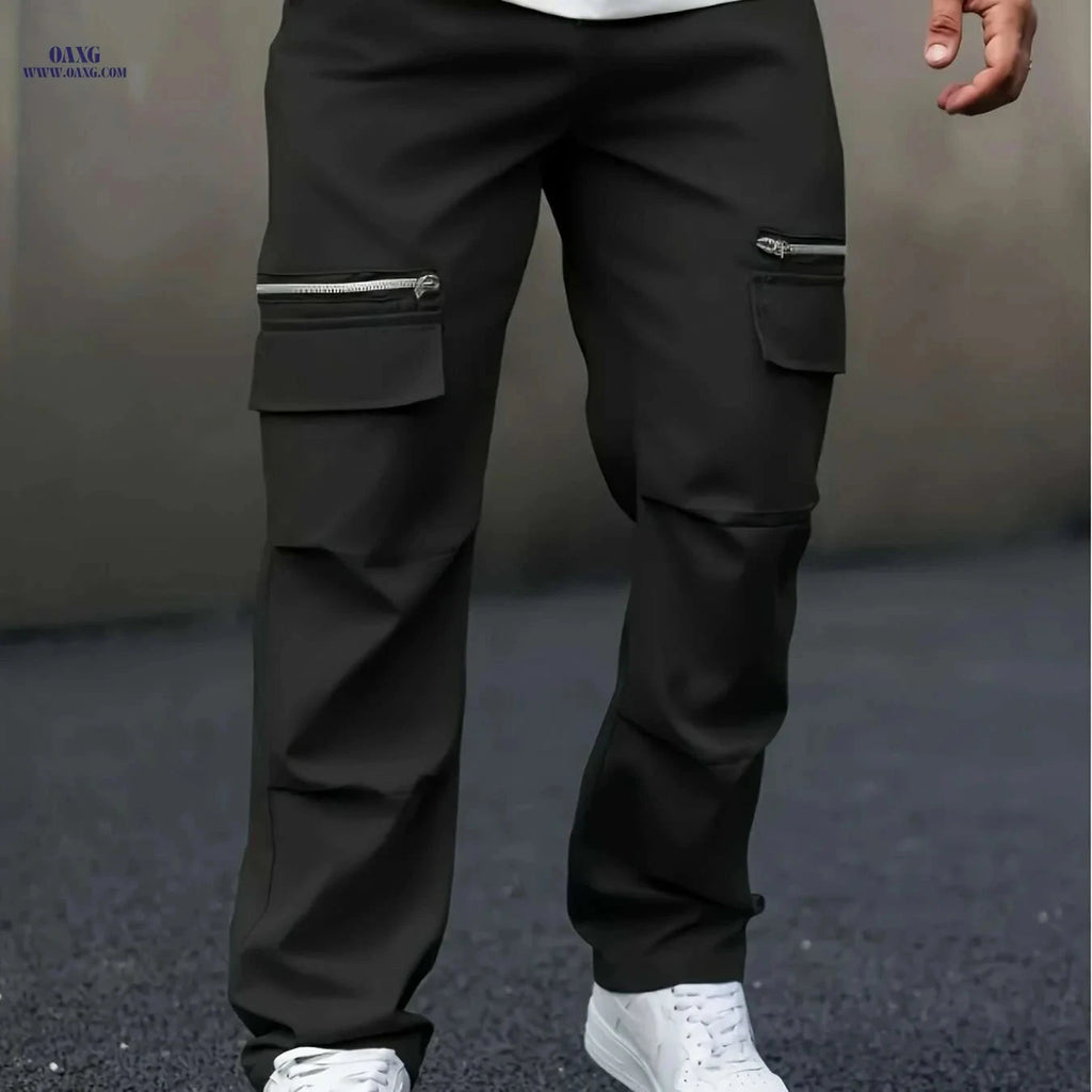 Men's Casual Cargo Pants - Loose Fit for Summer Outdoor Sports   OAXG Black / S