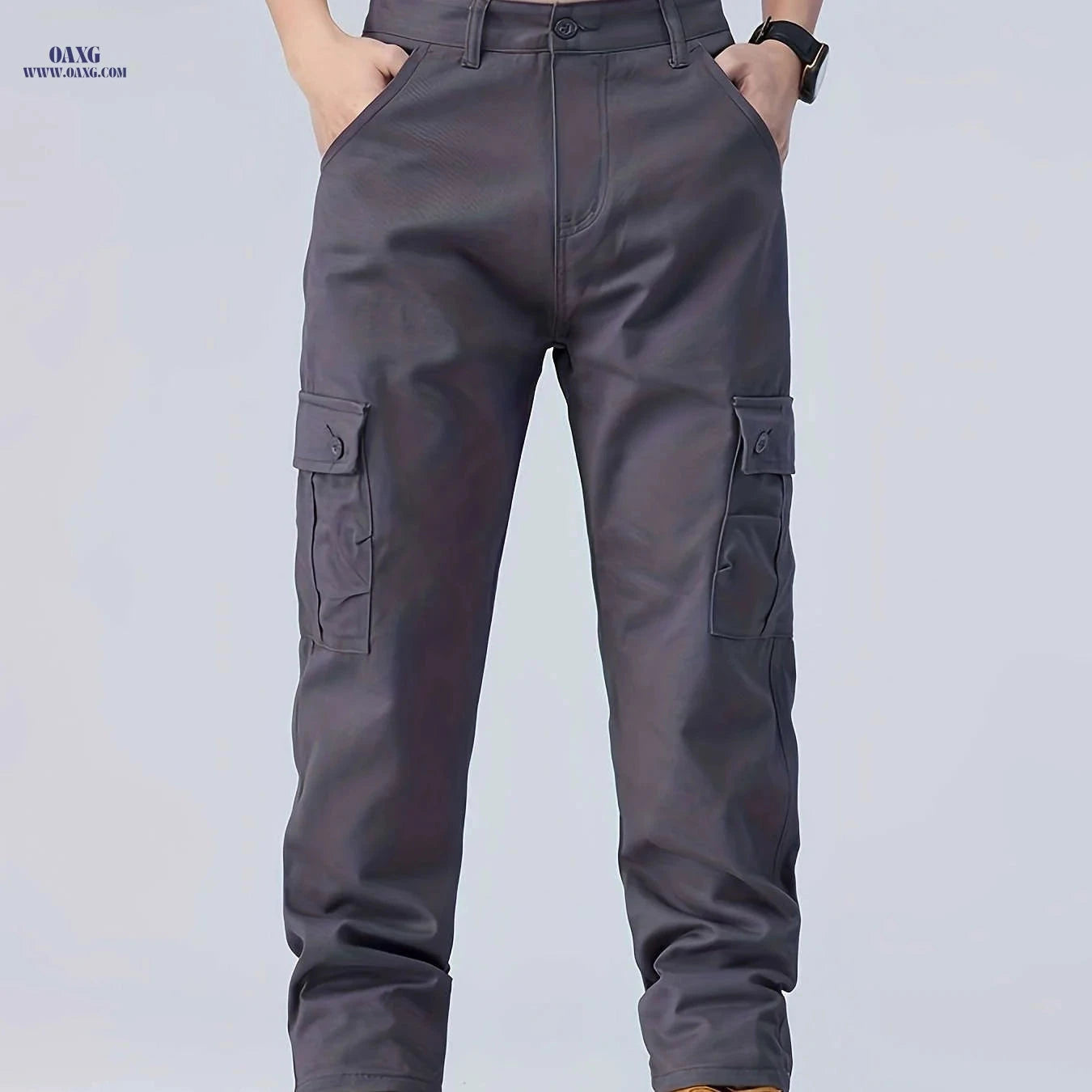 Men's Casual Cargo Pants - Loose Fit with Multiple Pockets   OAXG 