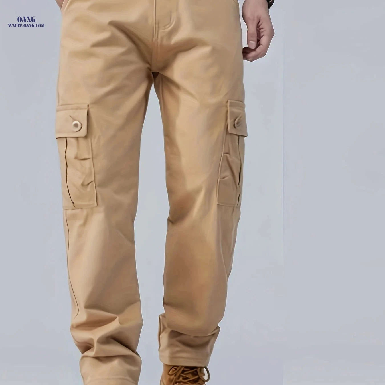 Men's Casual Cargo Pants - Loose Fit with Multiple Pockets   OAXG Black / FR 34-36