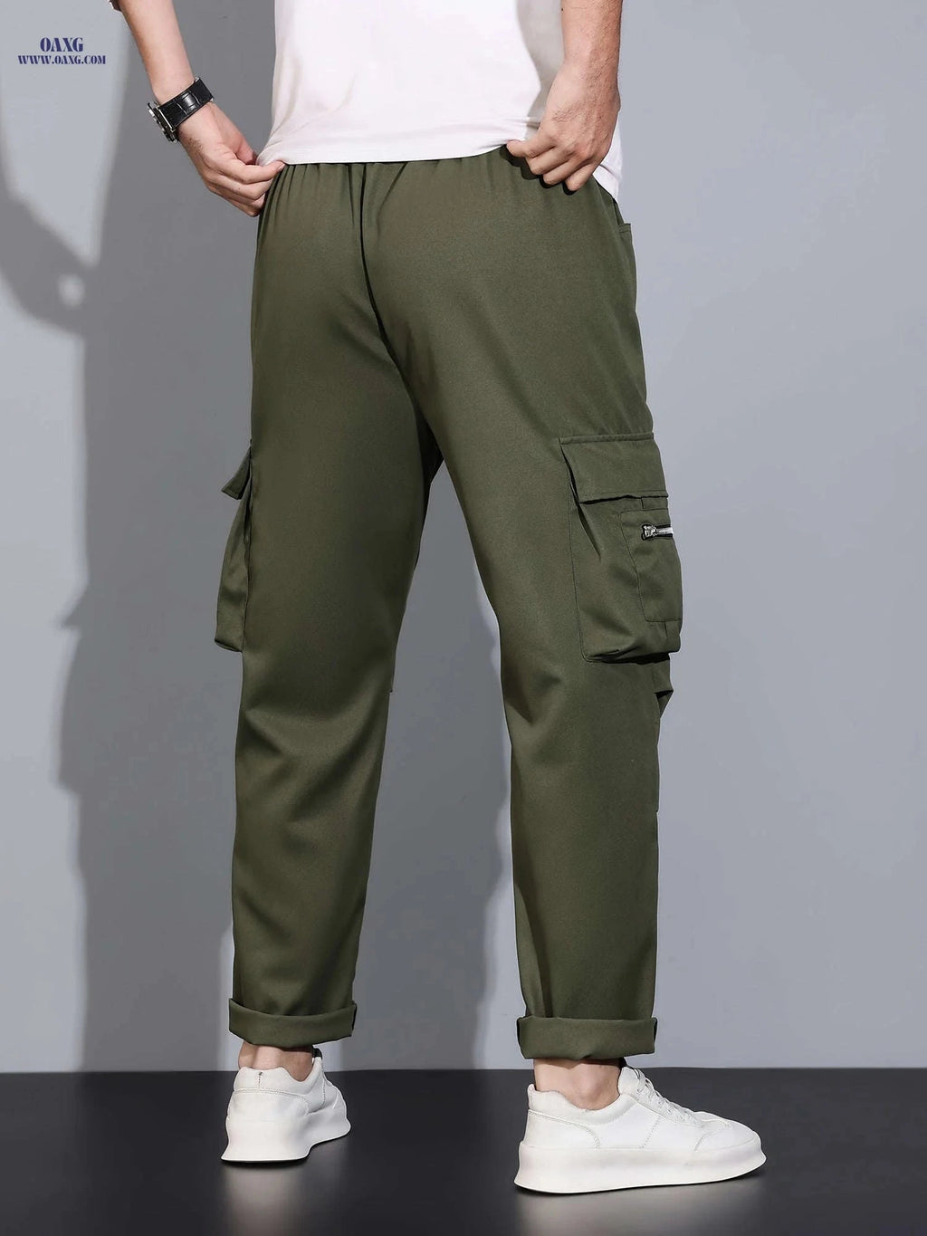 Men's Casual Cargo Pants - Multi Flap Pockets for Outdoor Activities   OAXG 