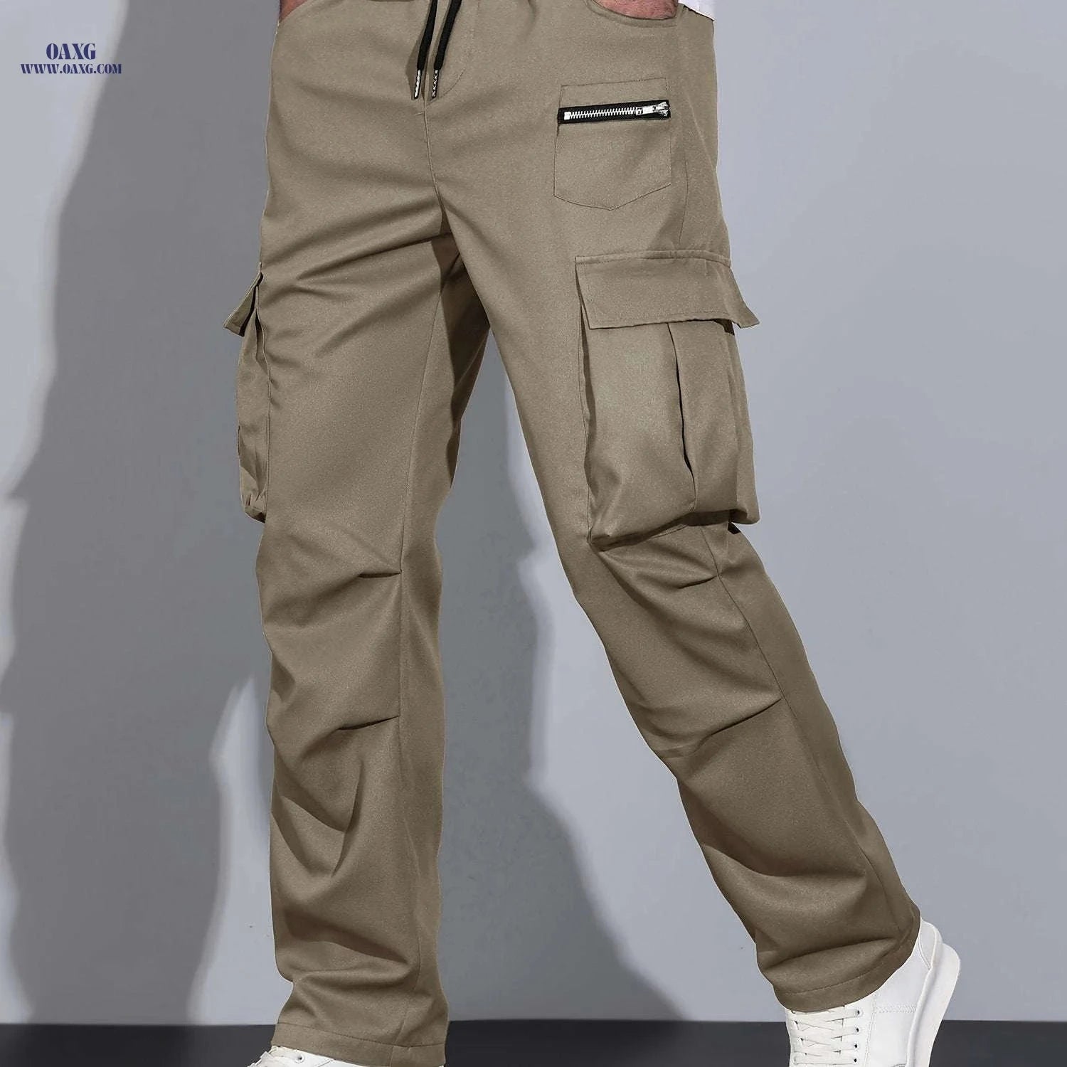 Men's Casual Cargo Pants - Multi Flap Pockets for Outdoor Activities   OAXG Black / FR S