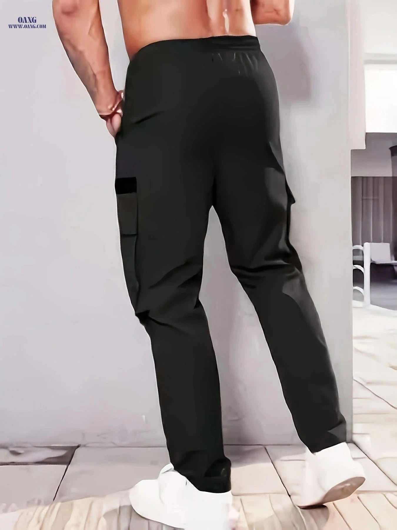 Men's Casual Cargo Pants - Multi-Pocket Design, All-Season Comfort   OAXG 