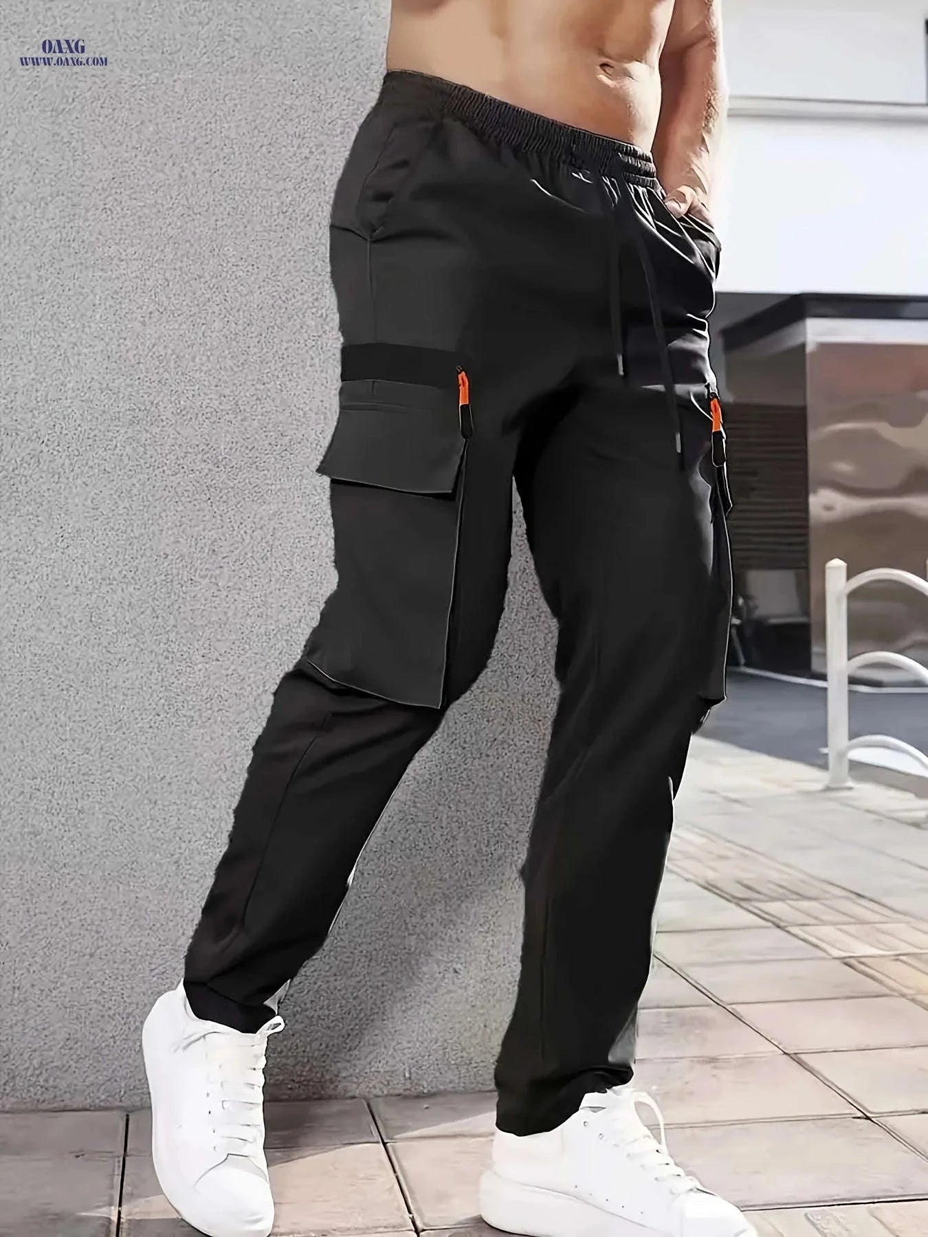 Men's Casual Cargo Pants - Multi-Pocket Design, All-Season Comfort   OAXG Khaki / FR S
