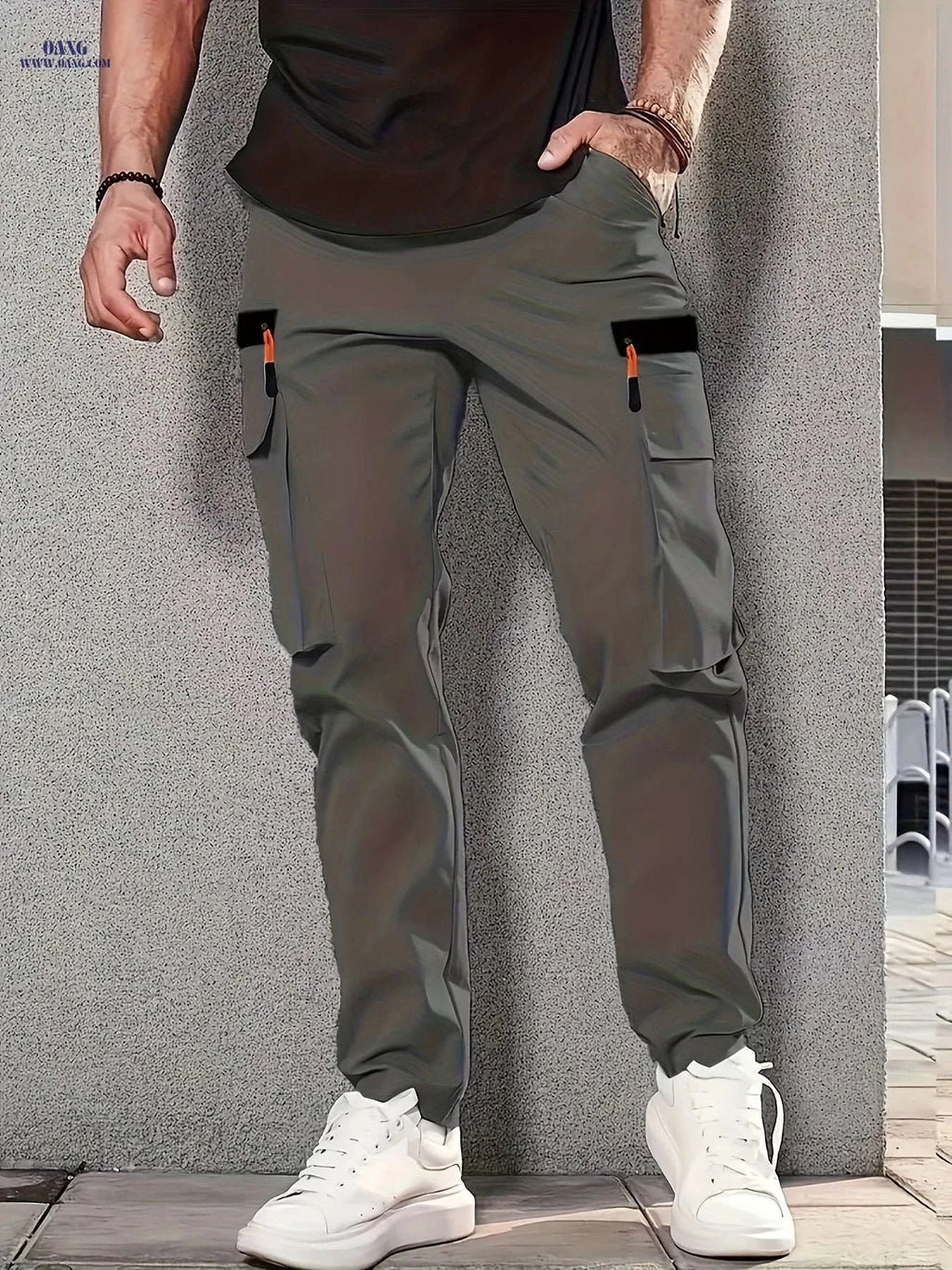 Men's Casual Cargo Pants - Multi-Pocket Design, All-Season Comfort   OAXG Khaki / FR S