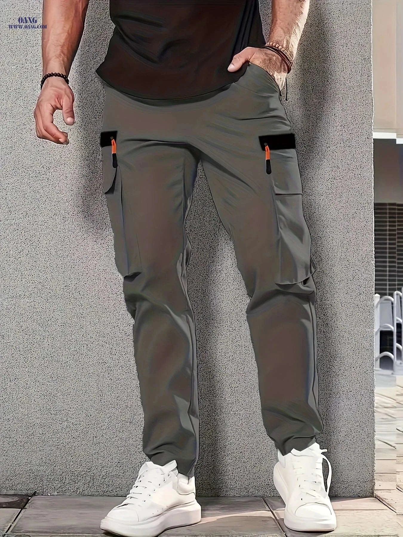 Men's Casual Cargo Pants - Multi-Pocket Design, All-Season Comfort   OAXG Khaki / FR S