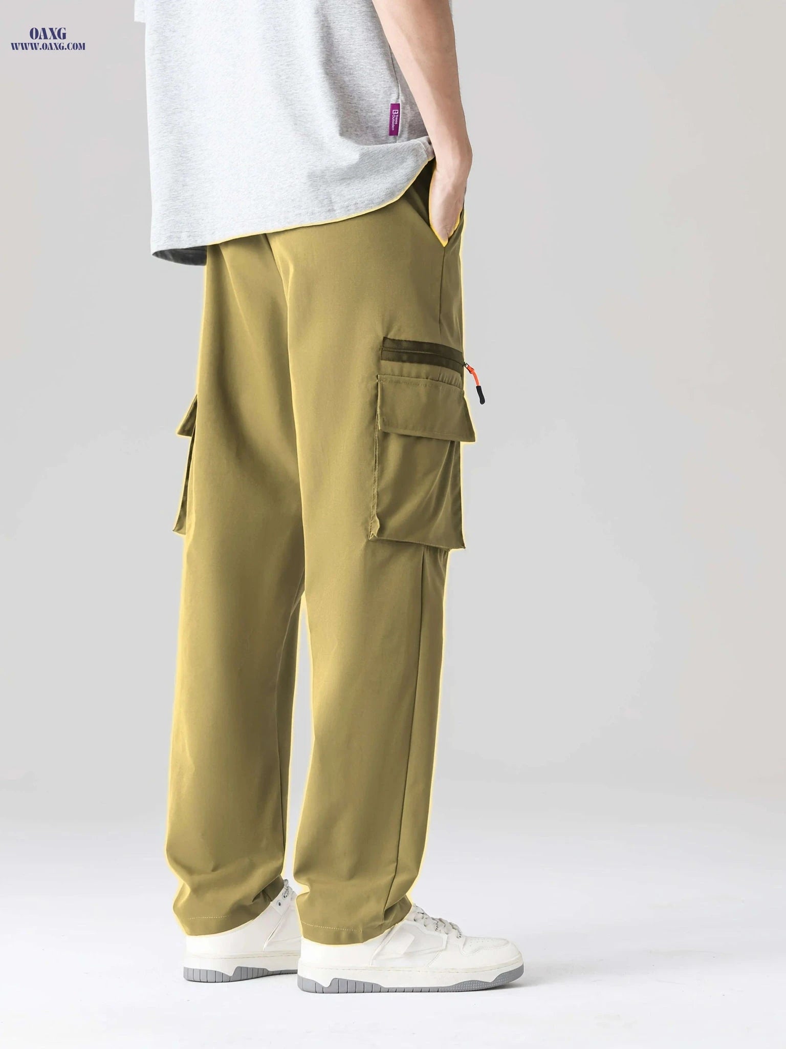 Men's Casual Cargo Pants - Multi-Pocket Design, All-Season Comfort   OAXG 
