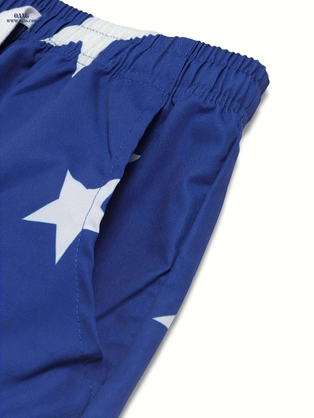 Men's Casual Cargo Pants - Navy Star Print, Utility Pockets, Comfy Fit   OAXG Blue / S