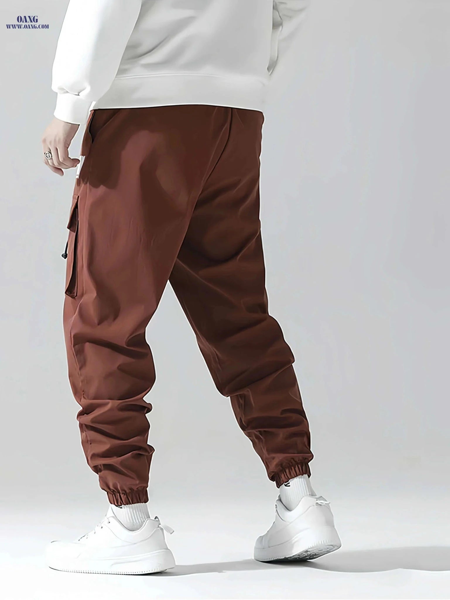 Men's Casual Cargo Pants - Regular Fit, Drawstring, Multiple Pockets   OAXG 