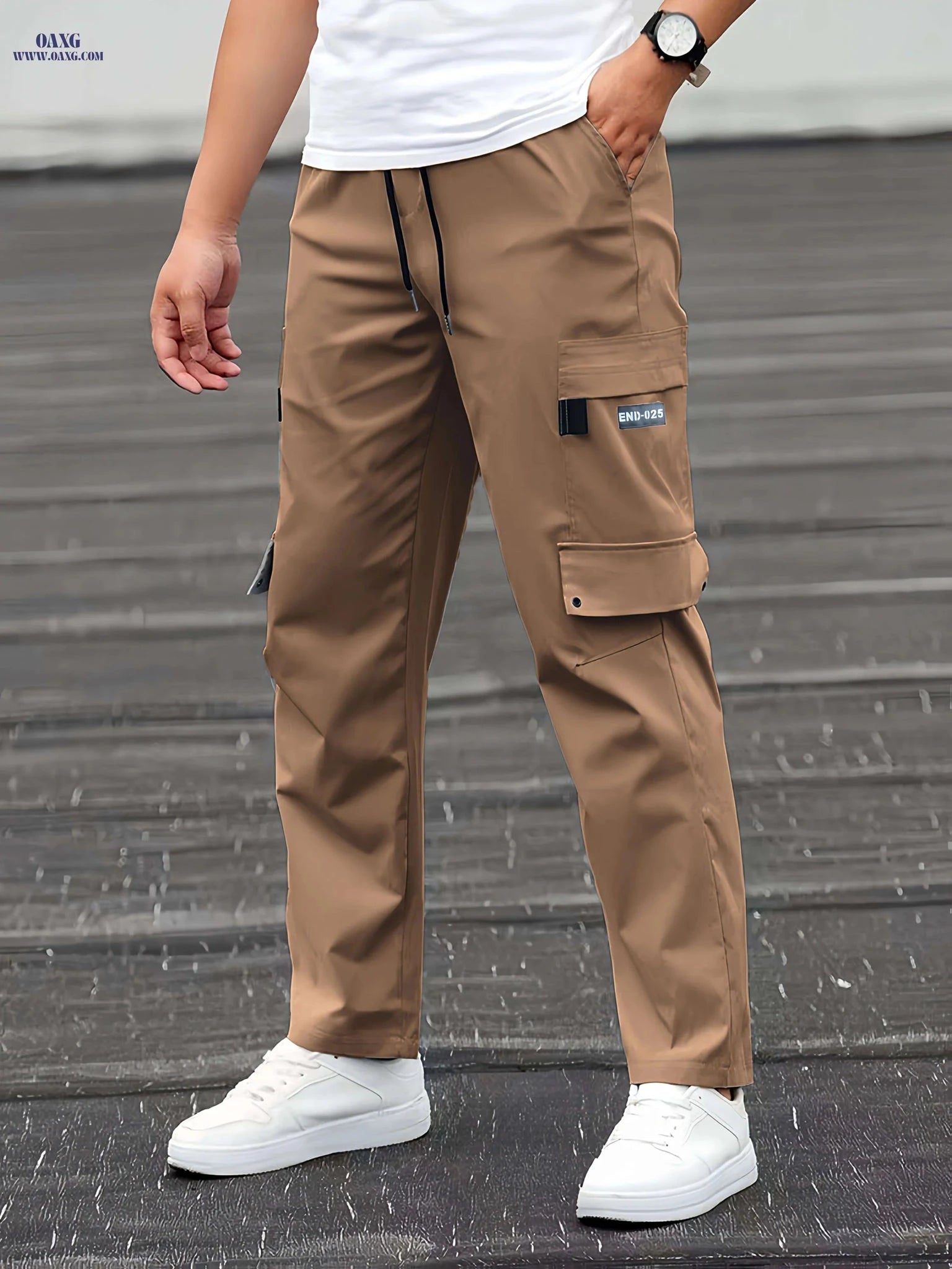 Men's Casual Cargo Pants - Stylish Loose Fit, Multiple Pockets   OAXG 