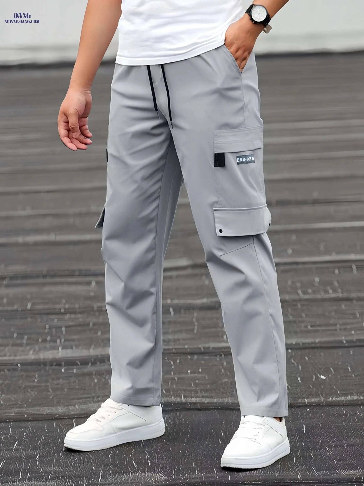 Men's Casual Cargo Pants - Stylish Loose Fit, Multiple Pockets   OAXG 