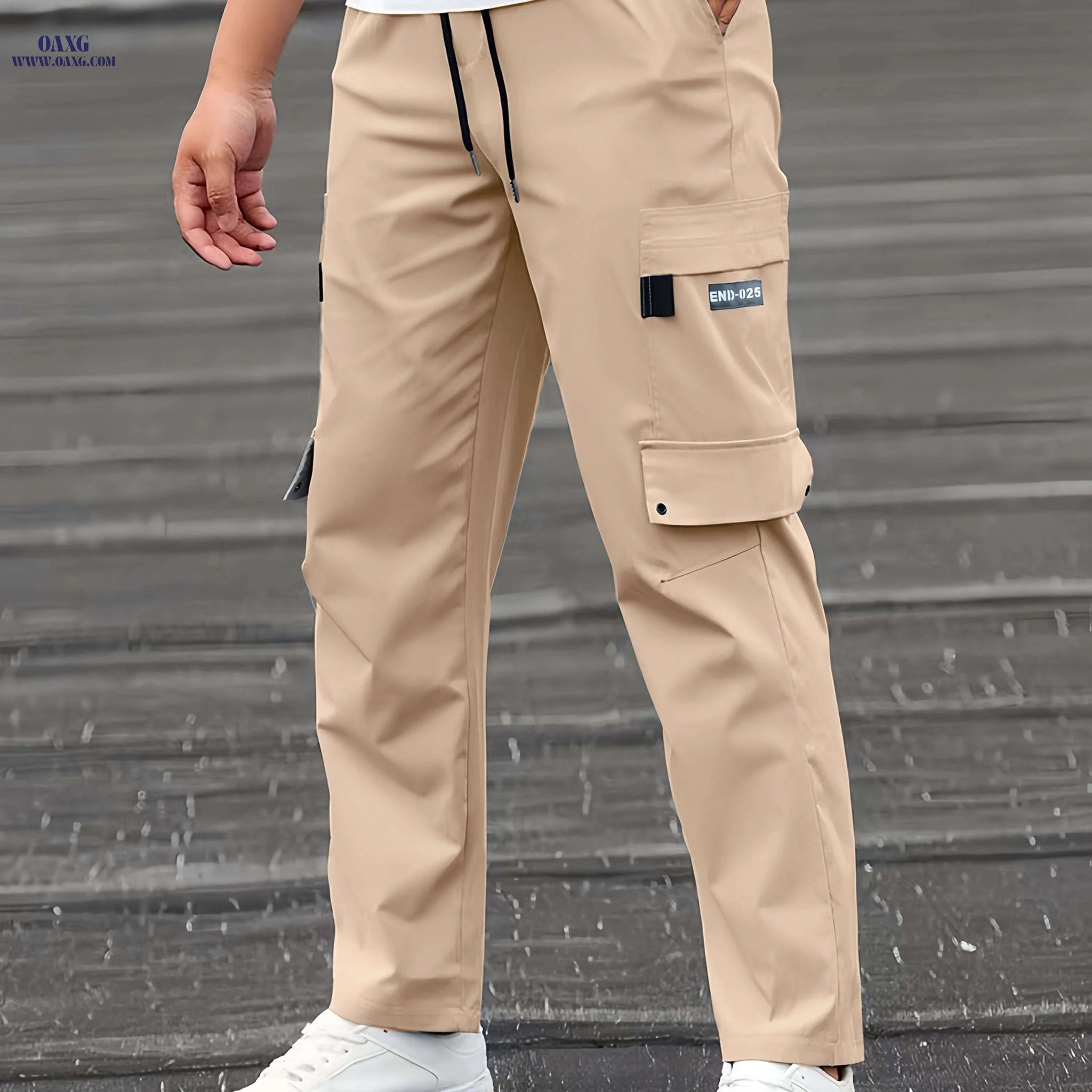 Men's Casual Cargo Pants - Stylish Loose Fit, Multiple Pockets   OAXG Light Grey / FR S